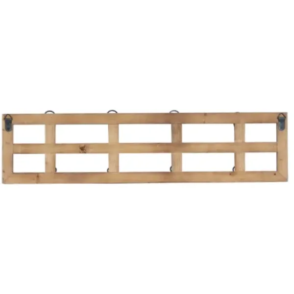 Hooks-Kirkland's Home Distressed White Wood And Metal Wall Hooks
