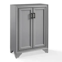 Bathroom Furniture-Kirkland's Home Distressed Wood Accent Cabinet Gray