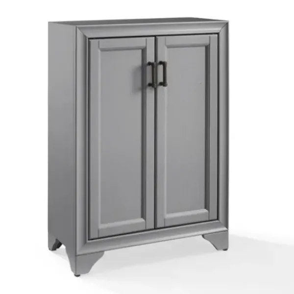 Bathroom Furniture-Kirkland's Home Distressed Wood Accent Cabinet Gray