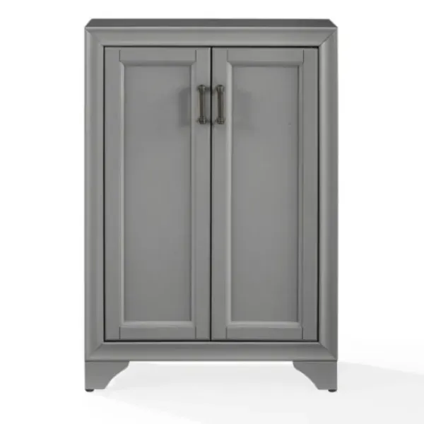 Bathroom Furniture-Kirkland's Home Distressed Wood Accent Cabinet Gray