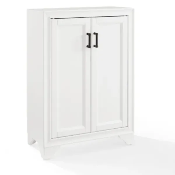 Bathroom Furniture-Kirkland's Home Distressed Wood Accent Cabinet White