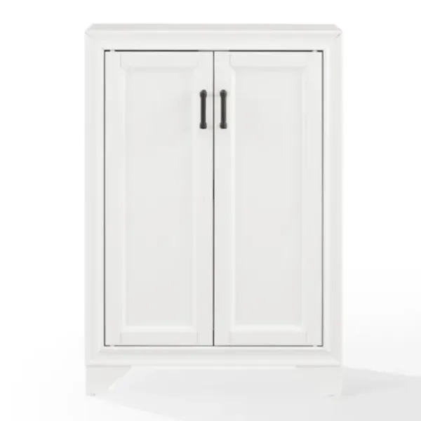 Bathroom Furniture-Kirkland's Home Distressed Wood Accent Cabinet White