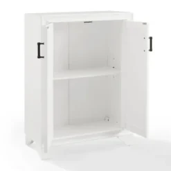 Bathroom Furniture-Kirkland's Home Distressed Wood Accent Cabinet White