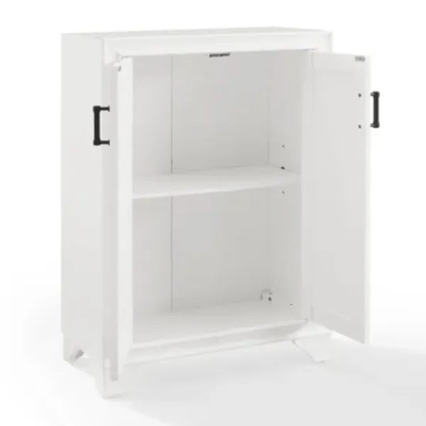 Bathroom Furniture-Kirkland's Home Distressed Wood Accent Cabinet White