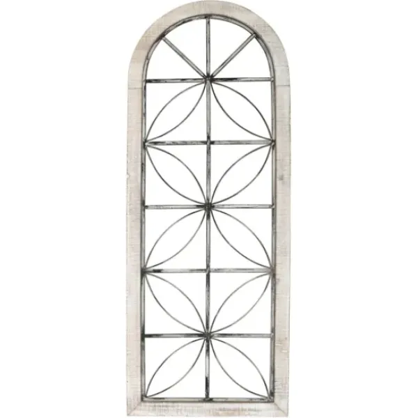 Wall Plaques-Kirkland's Home Distressed Wood And Metal Window Wall Plaque White