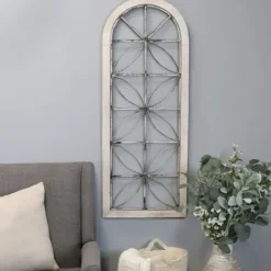 Wall Plaques-Kirkland's Home Distressed Wood And Metal Window Wall Plaque White