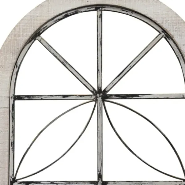 Wall Plaques-Kirkland's Home Distressed Wood And Metal Window Wall Plaque White