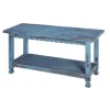 Benches & Ottomans-Kirkland's Home Distressed Wood Antique Bench Blue
