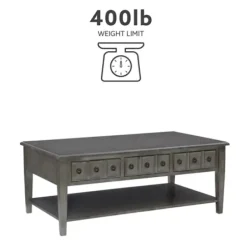 Coffee Tables-Kirkland's Home Distressed Wood 3-Drawer Coffee Table Gray