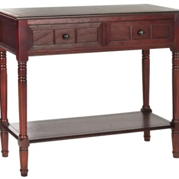 Console Tables-Kirkland's Home Distressed Wood 2-Drawer Console Table Brown
