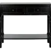 Console Tables-Kirkland's Home Distressed Wood 2-Drawer Console Table Black