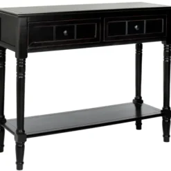 Console Tables-Kirkland's Home Distressed Wood 2-Drawer Console Table Black