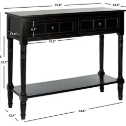 Console Tables-Kirkland's Home Distressed Wood 2-Drawer Console Table Black