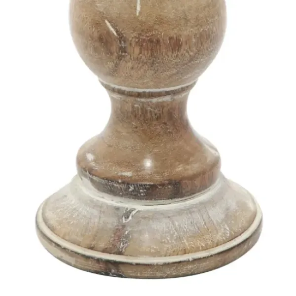 Candle Holders-Kirkland's Home Distressed Wood Pillar Candle Holders, Set Of 3 Brown