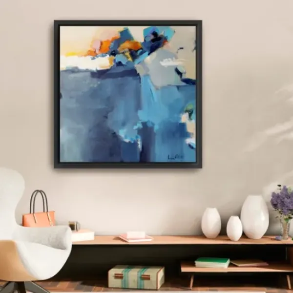 Canvas Art-Kirkland's Home Dizzy At The Edge Framed Canvas Art Print Blue