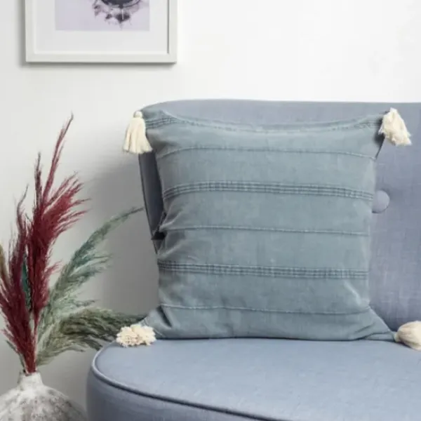 Pillows-Kirkland's Home Dobby Loomed Pillow Blue