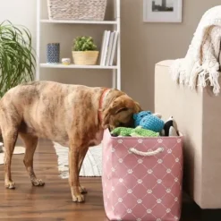 Baskets & Boxes-Kirkland's Home Dog Show Round Storage Bin, 15 In. Gray