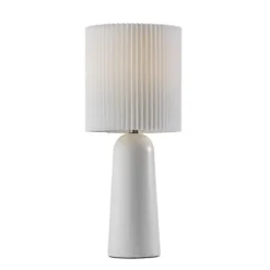 Table Lamps-Kirkland's Home Dome Pleated Shade Table Lamp White