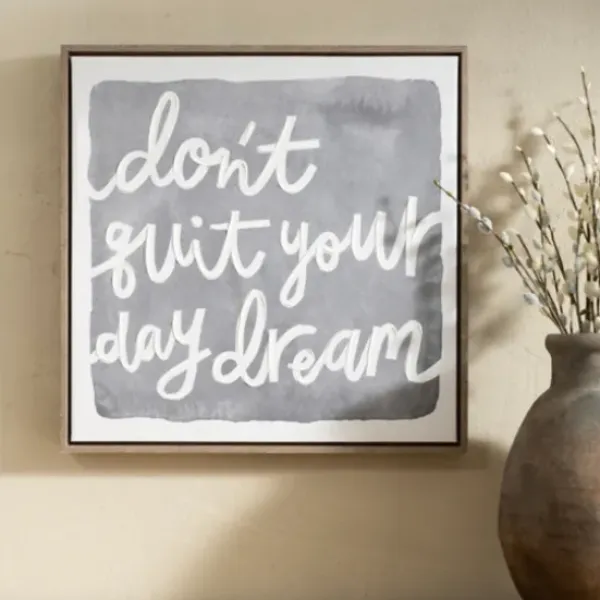 Wall Quotes & Signs-Kirkland's Home Don'T Quit Your Daydream Canvas Wall Plaque Gray/White