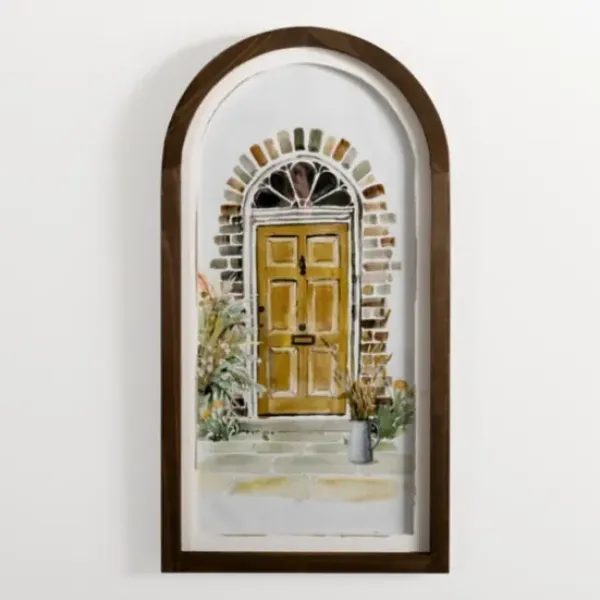 Framed Art-Kirkland's Home Door Arched Framed Art Print Yellow