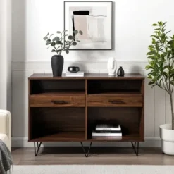 Console Tables-Kirkland's Home Doreen Dark Brown Hairpin Console Table