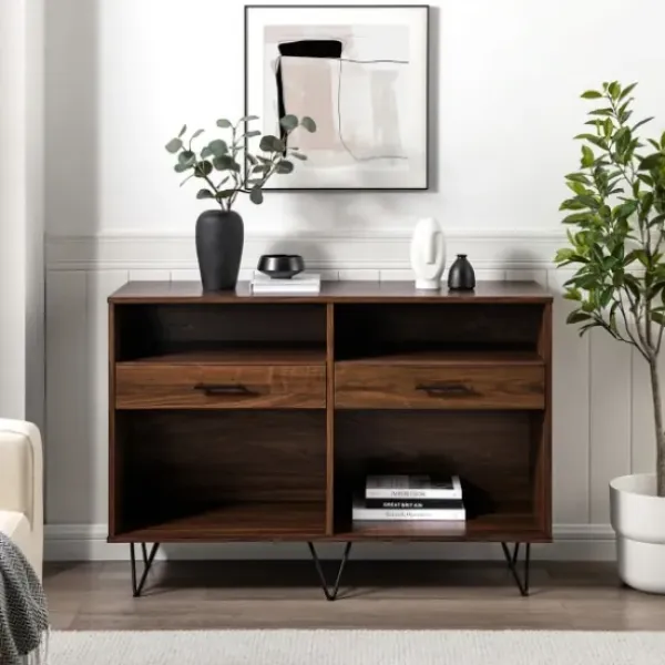 Console Tables-Kirkland's Home Doreen Dark Brown Hairpin Console Table