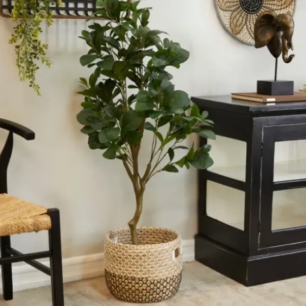 Trees & Topiaries-Kirkland's Home Douban Green In Ribbed Rock Planter