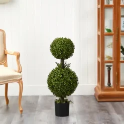 Trees & Topiaries-Kirkland's Home Double Ball Boxwood Topiary In Nursery Planter