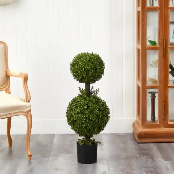 Trees & Topiaries-Kirkland's Home Double Ball Boxwood Topiary In Nursery Planter