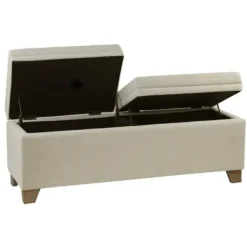 Benches & Ottomans-Kirkland's Home Double Opening Storage Bench Ivory