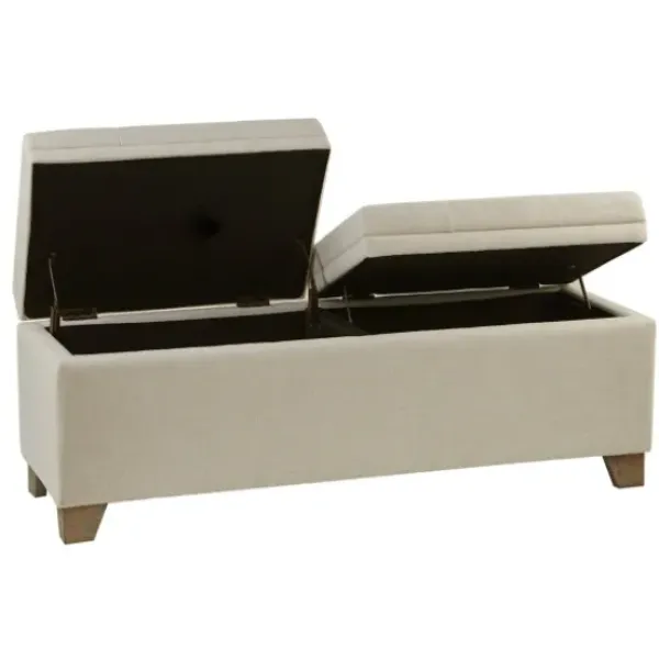 Benches & Ottomans-Kirkland's Home Double Opening Storage Bench Ivory