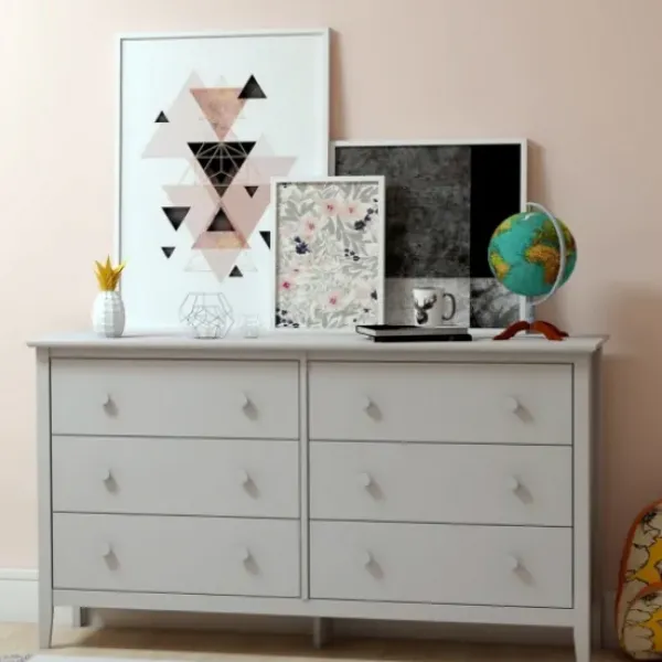 Dressers & Chests-Kirkland's Home Dove Brazilian Pine Wood Dresser Gray