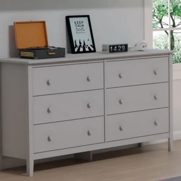 Dressers & Chests-Kirkland's Home Dove Brazilian Pine Wood Dresser Gray