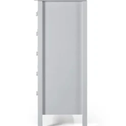 Cabinets & Sideboards-Kirkland's Home Dove Brazilian Pine Wood Five Drawer Chest Gray
