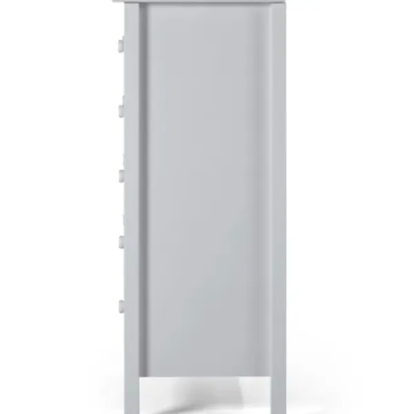 Cabinets & Sideboards-Kirkland's Home Dove Brazilian Pine Wood Five Drawer Chest Gray