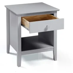 Nightstands-Kirkland's Home Dove Brazilian Pine Wood Nightstand Gray