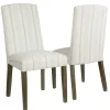 Dining Chairs-Kirkland's Home Dove Gray Stripe Parsons Chairs, Set Of 2 Gray/Ivory