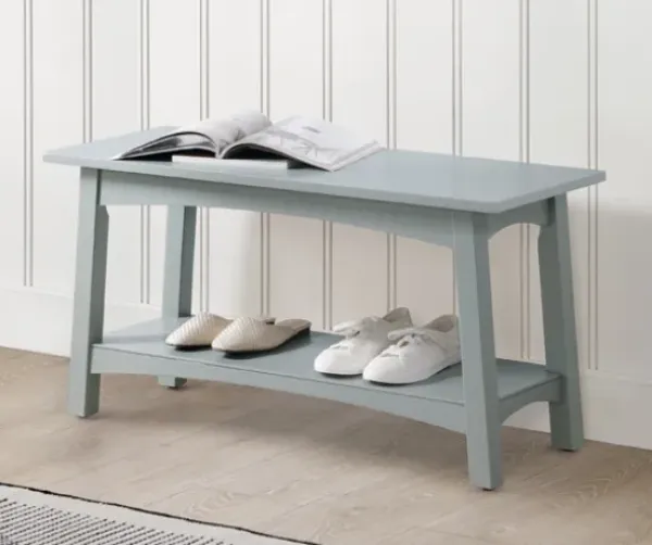 Benches & Ottomans-Kirkland's Home Dove Rustic Farmhouse Wood Bench Gray