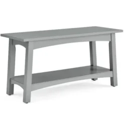 Benches & Ottomans-Kirkland's Home Dove Rustic Farmhouse Wood Bench Gray