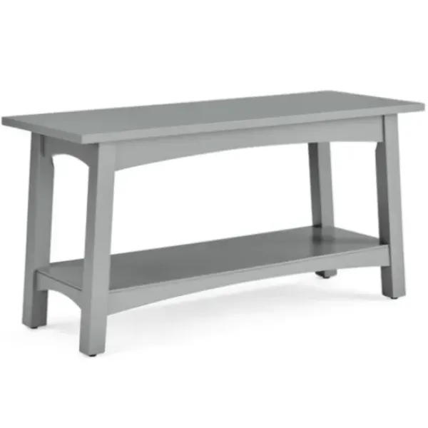 Benches & Ottomans-Kirkland's Home Dove Rustic Farmhouse Wood Bench Gray