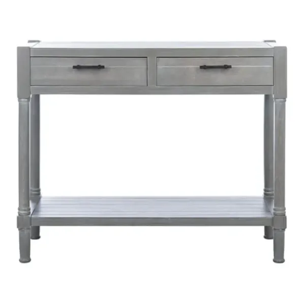 Console Tables-Kirkland's Home Dove Turned Leg Rustic Console Table Gray