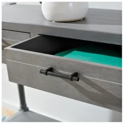Console Tables-Kirkland's Home Dove Turned Leg Rustic Console Table Gray