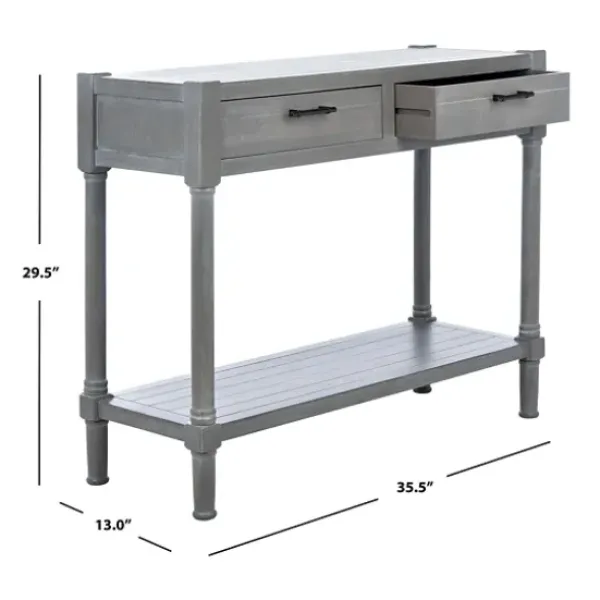 Console Tables-Kirkland's Home Dove Turned Leg Rustic Console Table Gray