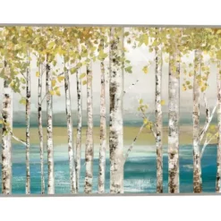 Framed Art-Kirkland's Home Down By The River Framed Canvas Art Print Blue/Green/White