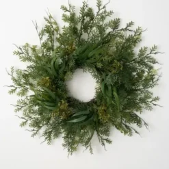 Wreaths-Kirkland's Home Draping Fern Wreath, 27 In. Green