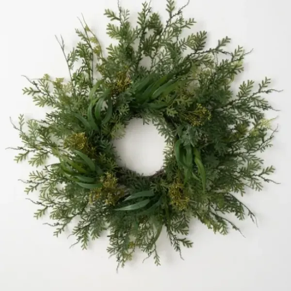 Wreaths-Kirkland's Home Draping Fern Wreath, 27 In. Green