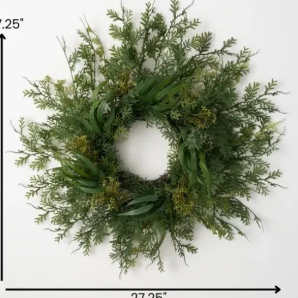 Wreaths-Kirkland's Home Draping Fern Wreath, 27 In. Green
