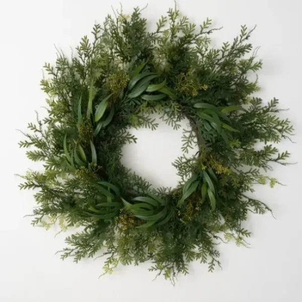 Wreaths-Kirkland's Home Draping Fern Wreath, 32 In. Green