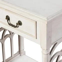 Accent & End Tables-Kirkland's Home 1-Drawer Cathedral Sides Accent Table White