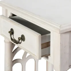 Accent & End Tables-Kirkland's Home 1-Drawer Cathedral Sides Accent Table White